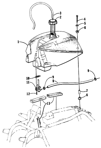Parts Diagram for Arctic Cat 1999 300 2X4 ATV GAS TANK ASSEMBLY