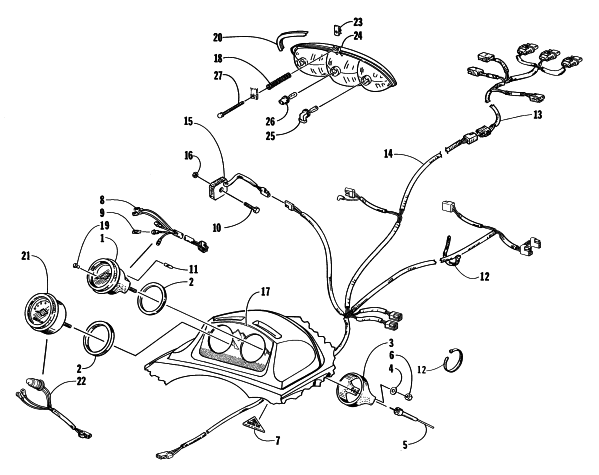 Parts Diagram for Arctic Cat 1998 POWDER SPECIAL 600 EFI LE SNOWMOBILE HEADLIGHT AND INSTRUMENTS