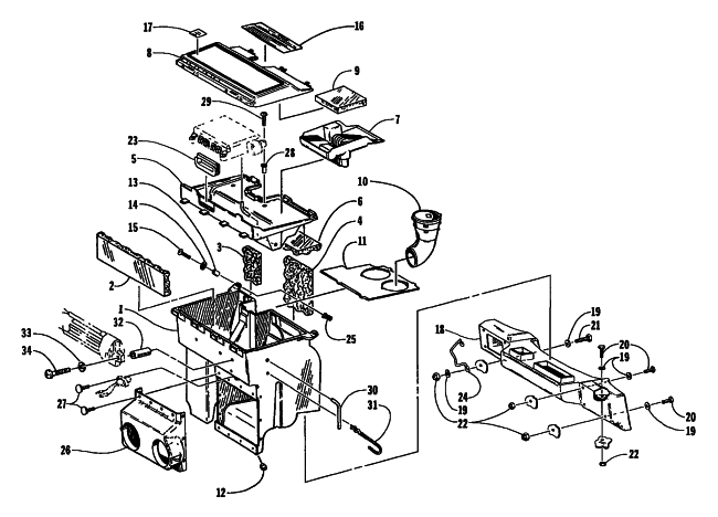 Parts Diagram for Arctic Cat 1998 ZR 600 EFI SNOWMOBILE AIR SILENCER ASSEMBLY