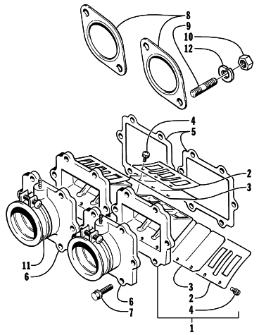 Parts Diagram for Arctic Cat 1998 ZR 440 SNOWMOBILE REED VALVE ASSEMBLY