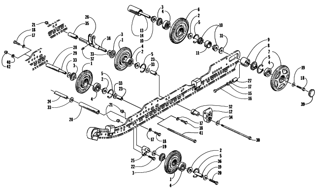 Parts Diagram for Arctic Cat 1998 POWDER SPECIAL 600 EFI SNOWMOBILE IDLER WHEEL AND AXLE ASSEMBLIES