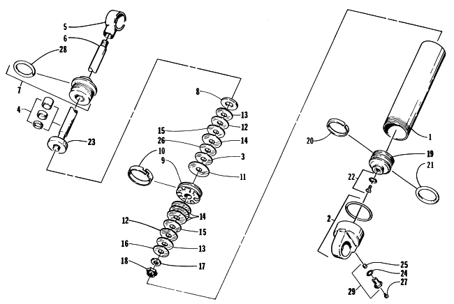 Parts Diagram for Arctic Cat 1998 ZR 440 SNOWMOBILE REAR SUSPENSION - REAR ARM SHOCK ABSORBER