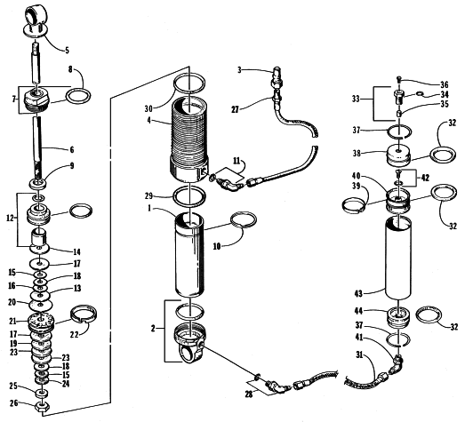 Parts Diagram for Arctic Cat 2000 ZR 2K SNOWMOBILE REAR SUSPENSION - FRONT ARM SHOCK ABSORBER