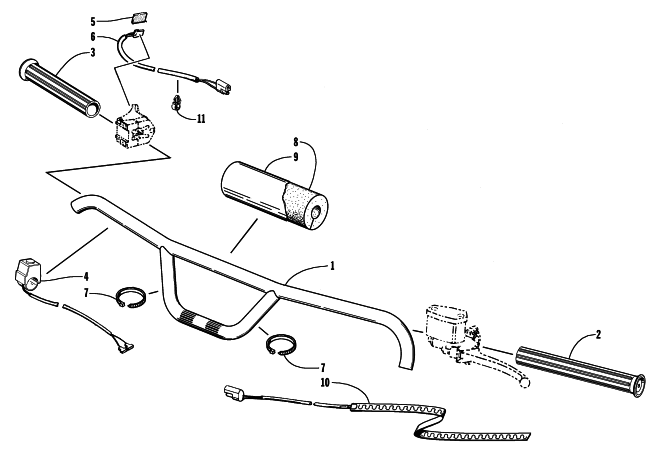 Parts Diagram for Arctic Cat 1998 ZR 440 SNO-PRO SNOWMOBILE HANDLEBAR ASSEMBLY