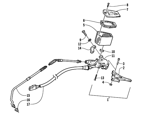 Parts Diagram for Arctic Cat 2002 Z 440 SNO PRO () SNOWMOBILE HYDRAULIC BRAKE CONTROL ASSEMBLY