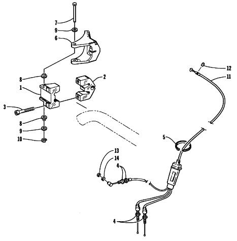 Parts Diagram for Arctic Cat 1999 ZR 440 SNO-PRO SNOWMOBILE THROTTLE CONTROL ASSEMBLY