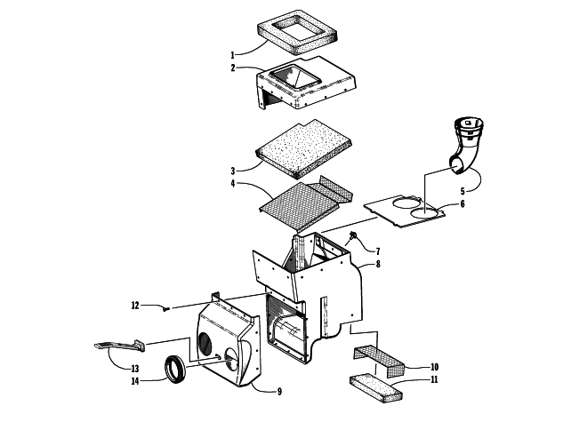 Parts Diagram for Arctic Cat 1998 ZR 440 SNO-PRO SNOWMOBILE AIR SILENCER ASSEMBLY