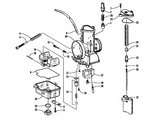 Parts Diagram for Arctic Cat 1999 ZR 440 SNO-PRO SNOWMOBILE CARBURETOR TM34