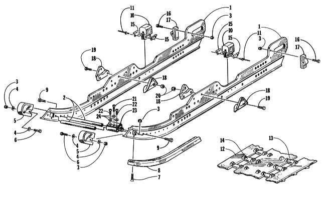 Parts Diagram for Arctic Cat 1998 ZR 600 EFI LE XC SNOWMOBILE SLIDE RAIL AND TRACK ASSEMBLY