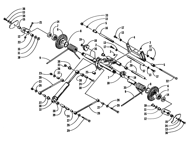 Parts Diagram for Arctic Cat 1998 ZR 440 SNO-PRO SNOWMOBILE REAR SUSPENSION - REAR ARM ASSEMBLY