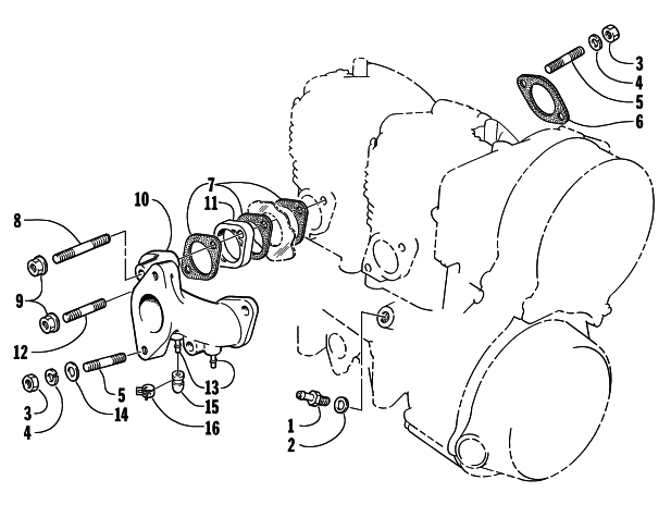Parts Diagram for Arctic Cat 1999 JAG 340 DLX SNOWMOBILE INTAKE MANIFOLD
