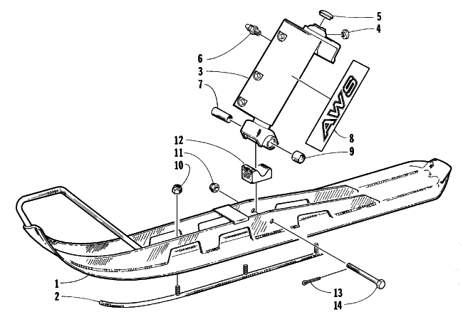 Parts Diagram for Arctic Cat 1999 JAG 340 DLX SNOWMOBILE SKI AND SPINDLE ASSEMBLY