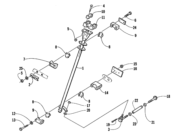 Parts Diagram for Arctic Cat 1999 JAG 340 DLX SNOWMOBILE STEERING POST ASSEMBLY