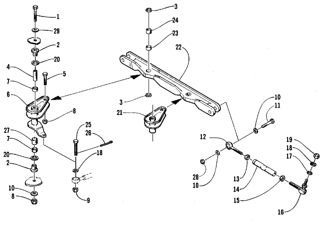 Parts Diagram for Arctic Cat 1999 JAG 340 DLX SNOWMOBILE TIE ROD ASSEMBLY