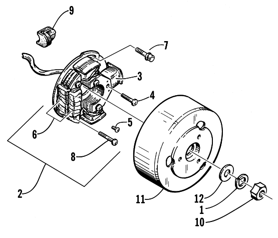 Parts Diagram for Arctic Cat 1999 JAG 440 DLX SNOWMOBILE MAGNETO