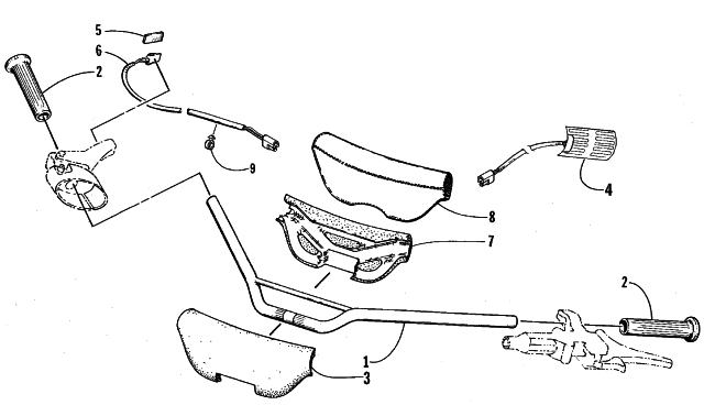 Parts Diagram for Arctic Cat 1999 ZL 440 SNOWMOBILE HANDLEBAR ASSEMBLY