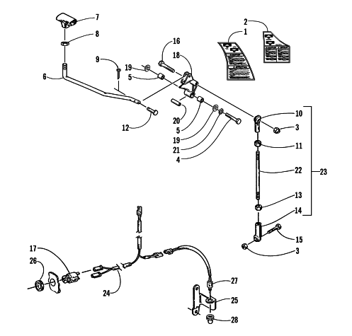 Parts Diagram for Arctic Cat 1999 ZR 600 EFI LE SNOWMOBILE REVERSE SHIFT LEVER ASSEMBLY
