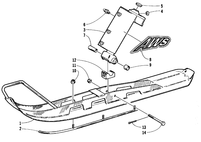 Parts Diagram for Arctic Cat 1999 PANTHER 550 SNOWMOBILE SKI AND SPINDLE ASSEMBLY