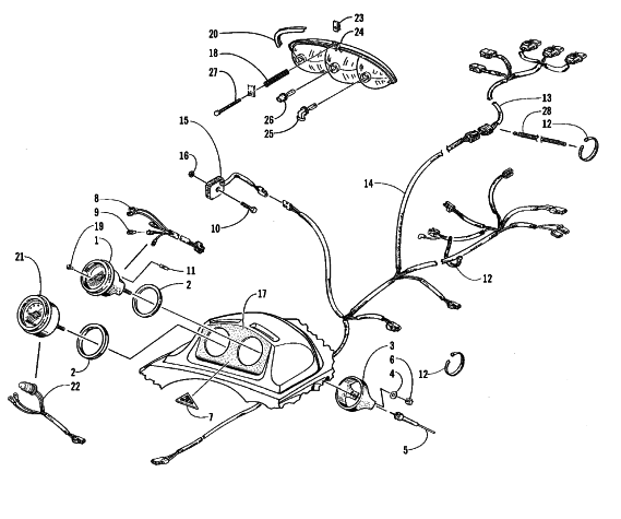 Parts Diagram for Arctic Cat 1999 ZL 500 SNOWMOBILE INSTRUMENTS AND WIRING ASSEMBLIES