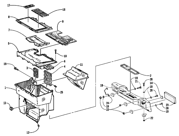 Parts Diagram for Arctic Cat 1999 ZR 500 LE SNOWMOBILE AIR SILENCER ASSEMBLY