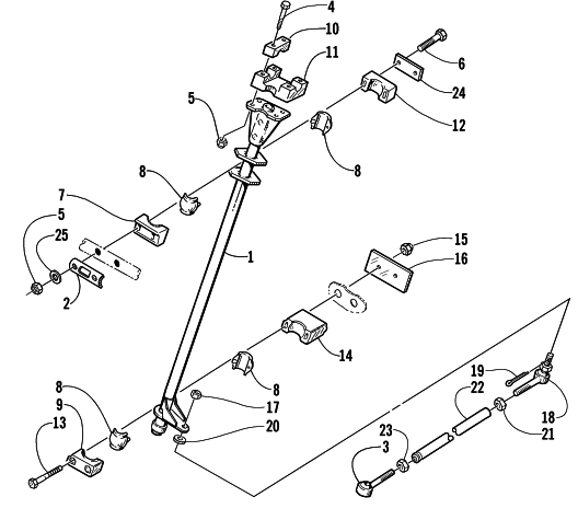 Parts Diagram for Arctic Cat 1999 ZR 600 EFI LE SNOWMOBILE STEERING POST ASSEMBLY