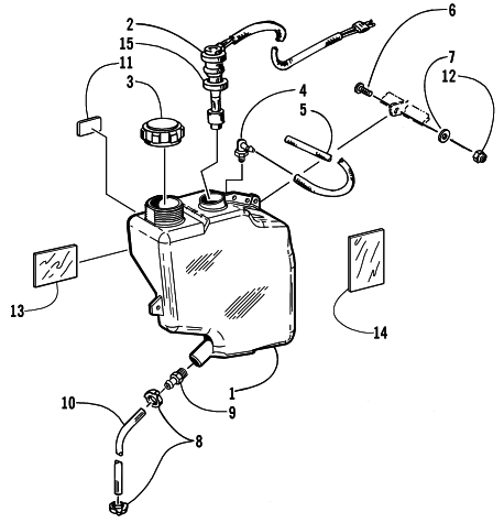 Parts Diagram for Arctic Cat 2000 POWDER SPECIAL 2K SNOWMOBILE OIL TANK ASSEMBLY