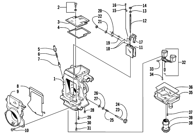 Parts Diagram for Arctic Cat 2000 ZR 700 - LE SNOWMOBILE CARBURETOR TM40-B73 - INTERNAL PARTS