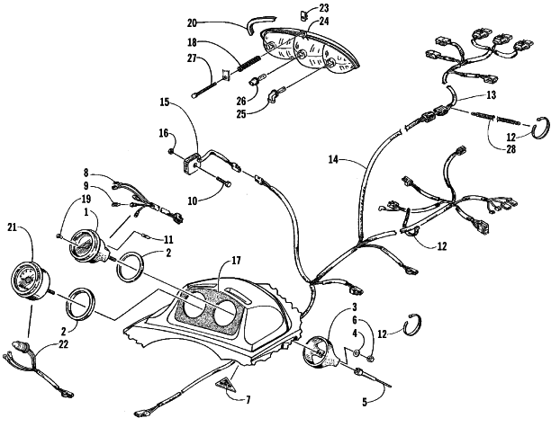 Parts Diagram for Arctic Cat 1999 POWDER SPECIAL 700 SNOWMOBILE HEADLIGHT, INSTRUMENTS, AND WIRING ASSEMBLIES