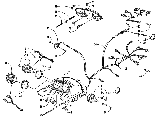 Parts Diagram for Arctic Cat 1999 ZR 500 LE SNOWMOBILE HEADLIGHT, INSTRUMENTS, AND WIRING ASSEMBLIES