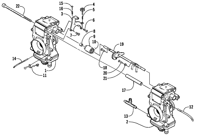 Parts Diagram for Arctic Cat 1999 ZL 600 SNOWMOBILE CARBURETOR - EXTERNAL PARTS (TM38)