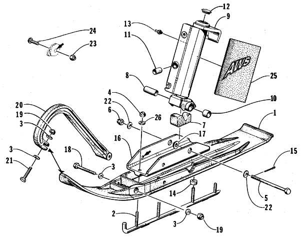 Parts Diagram for Arctic Cat 1999 POWDER SPECIAL 600 EFI II LE SNOWMOBILE SKI AND SPINDLE ASSEMBLY