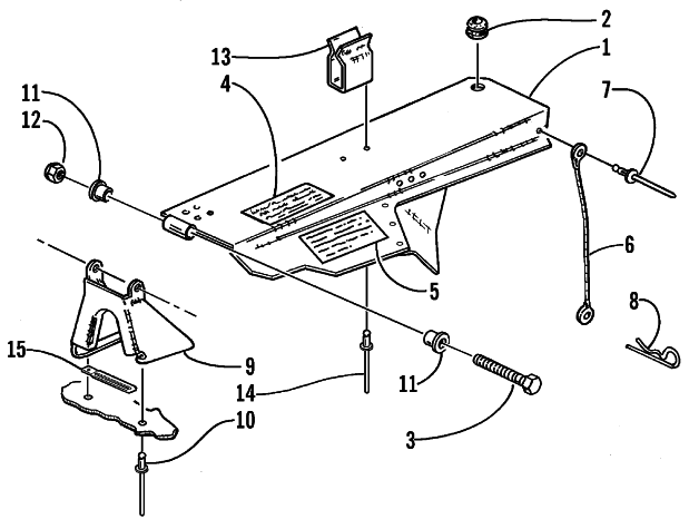 Parts Diagram for Arctic Cat 1999 ZRT 800 SNOWMOBILE BELT GUARD ASSEMBLY