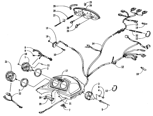 Parts Diagram for Arctic Cat 1999 ZR 600 LE SNOWMOBILE HEADLIGHT, INSTRUMENTS, AND WIRING ASSEMBLIES