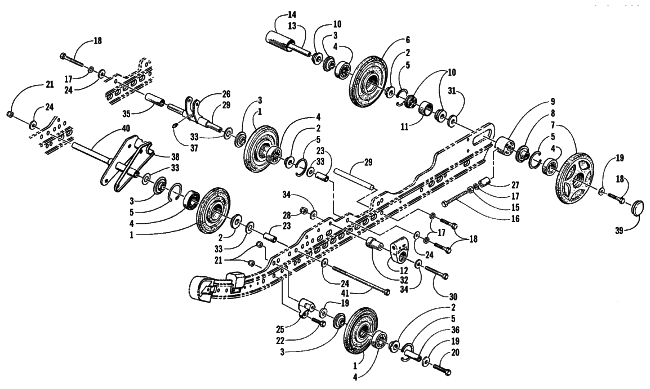 Parts Diagram for Arctic Cat 1999 POWDER SPECIAL 600 SNOWMOBILE IDLER WHEEL AND AXLE ASSEMBLIES