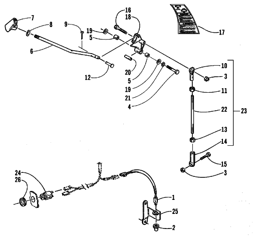 Parts Diagram for Arctic Cat 1999 PANTHER 440 SNOWMOBILE REVERSE SHIFT LEVER ASSEMBLY