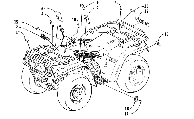 Parts Diagram for Arctic Cat 1998 400 4X4 ATV DECALS