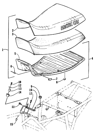 Parts Diagram for Arctic Cat 1998 500 4X4 ATV SEAT ASSEMBLY