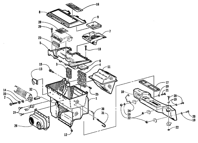Parts Diagram for Arctic Cat 1999 ZL 600 EFI S/N 9915688 AND UP SNOWMOBILE AIR SILENCER ASSEMBLY