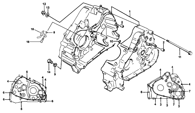 Parts Diagram for Arctic Cat 1999 400 4X4 ATV CRANKCASE ASSEMBLY