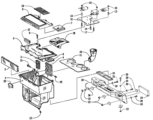 Parts Diagram for Arctic Cat 1999 THUNDERCAT MC SNOWMOBILE AIR SILENCER ASSEMBLY