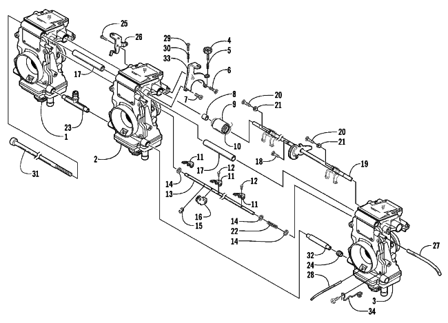 Parts Diagram for Arctic Cat 1999 ZRT 600 SNOWMOBILE CARBURETOR - EXTERNAL PARTS