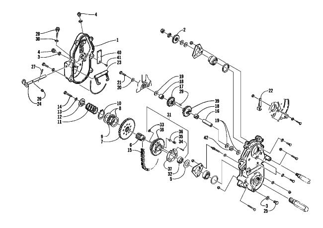 Parts Diagram for Arctic Cat 1999 JAG 340 DLX SNOWMOBILE DRIVE/REVERSE DROPCASE ASSEMBLY