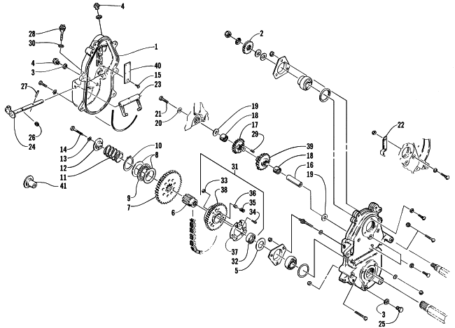 Parts Diagram for Arctic Cat 1999 ZR 700 SNOWMOBILE DRIVE/REVERSE DROPCASE ASSEMBLY