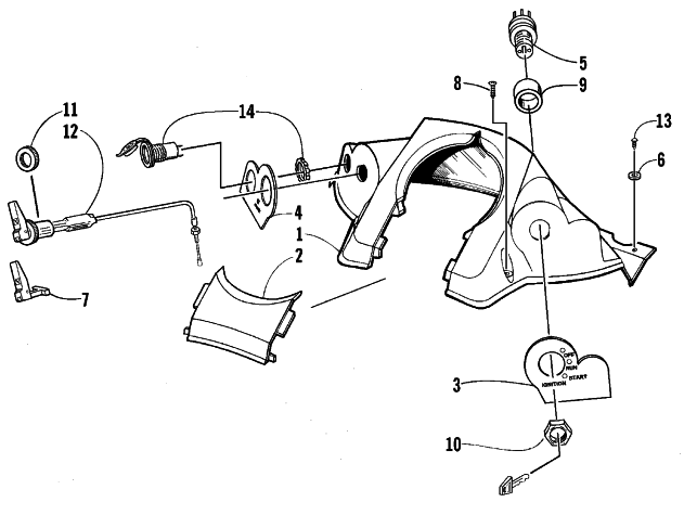 Parts Diagram for Arctic Cat 1999 PANTERA 800 SNOWMOBILE CONSOLE AND SWITCH ASSEMBLY