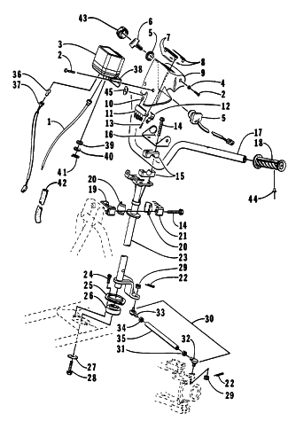 Parts Diagram for Arctic Cat 1999 300 2X4 ATV STEERING ASSEMBLY