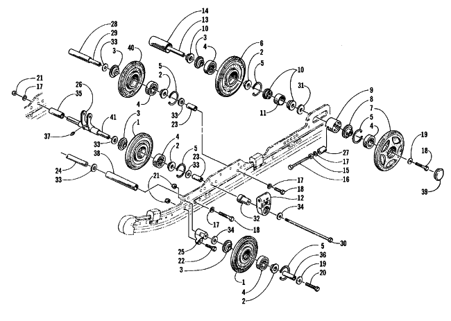 Parts Diagram for Arctic Cat 1999 ZRT 600 SNOWMOBILE IDLER WHEEL ASSEMBLY