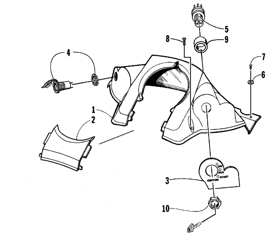 Parts Diagram for Arctic Cat 1999 PANTERA 580 EFI SNOWMOBILE CONSOLE AND SWITCH ASSEMBLY