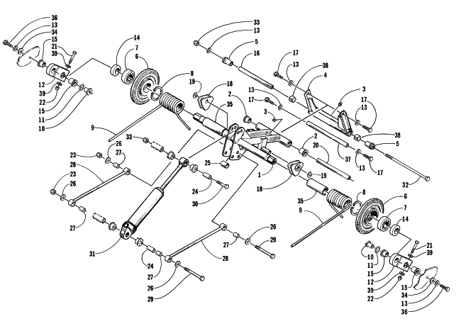 Parts Diagram for Arctic Cat 1999 ZR 600 EFI SNOWMOBILE REAR SUSPENSION REAR ARM ASSEMBLY