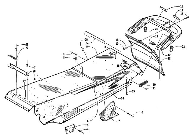 Parts Diagram for Arctic Cat 1999 ZL 500 EFI SNOWMOBILE TUNNEL AND REAR BUMPER