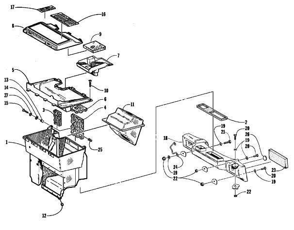 Parts Diagram for Arctic Cat 1999 POWDER SPECIAL 600 SNOWMOBILE AIR SILENCER ASSEMBLY